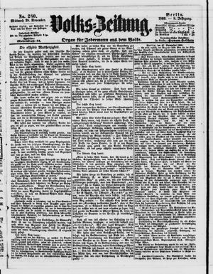 Volks-Zeitung vom 28.11.1860