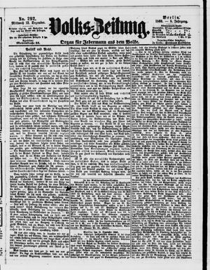 Volks-Zeitung vom 12.12.1860