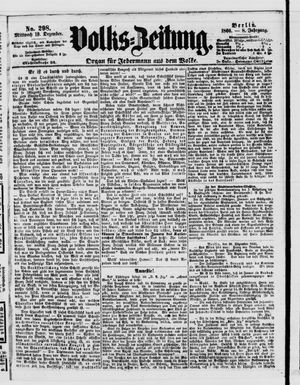 Volks-Zeitung vom 19.12.1860