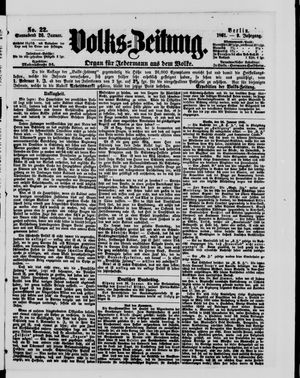 Volks-Zeitung vom 26.01.1861