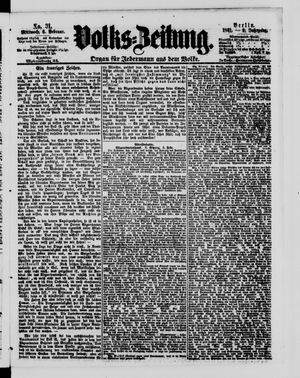 Volks-Zeitung on Feb 6, 1861