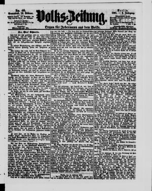 Volks-Zeitung vom 16.02.1861