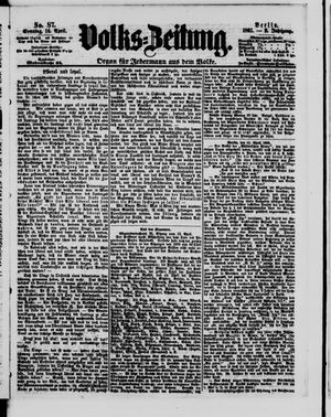 Volks-Zeitung vom 14.04.1861