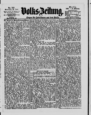 Volks-Zeitung vom 22.06.1861