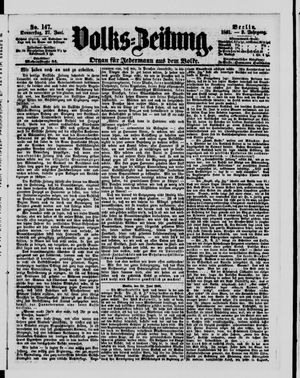 Volks-Zeitung vom 27.06.1861