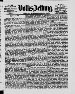 Volks-Zeitung vom 21.08.1861