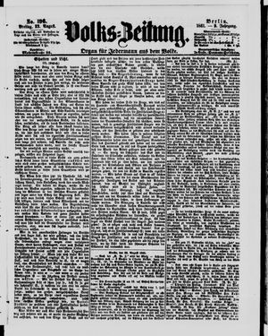 Volks-Zeitung vom 23.08.1861
