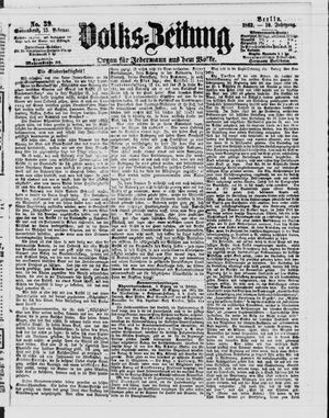 Volks-Zeitung vom 15.02.1862