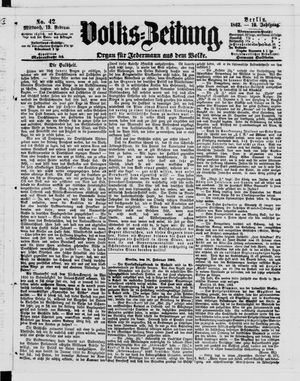 Volks-Zeitung vom 19.02.1862