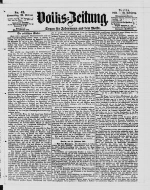 Volks-Zeitung vom 20.02.1862