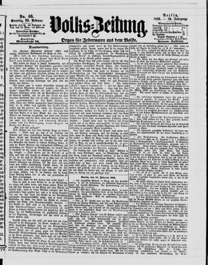 Volks-Zeitung vom 23.02.1862