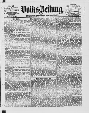 Volks-Zeitung vom 25.02.1862