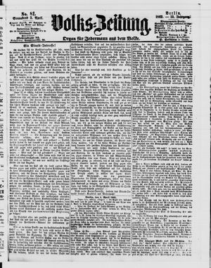 Volks-Zeitung vom 05.04.1862