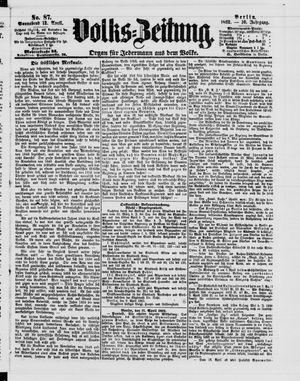 Volks-Zeitung vom 12.04.1862