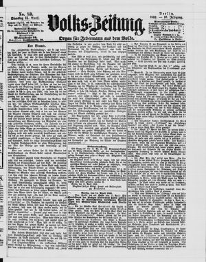 Volks-Zeitung vom 15.04.1862