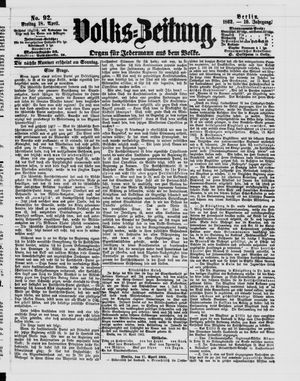 Volks-Zeitung vom 18.04.1862