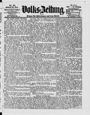 Volks-Zeitung vom 23.04.1862