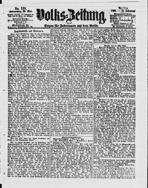 Volks-Zeitung vom 22.05.1862
