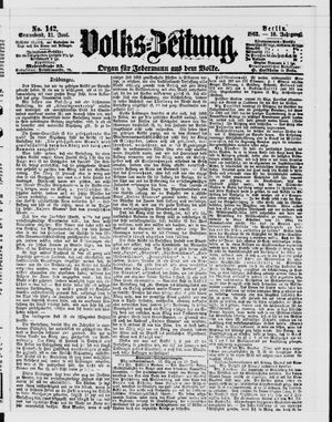 Volks-Zeitung vom 21.06.1862