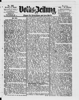 Volks-Zeitung vom 17.08.1862