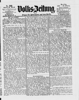 Volks-Zeitung vom 31.08.1862