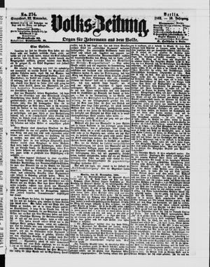 Volks-Zeitung vom 22.11.1862