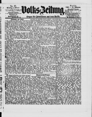 Volks-Zeitung vom 01.02.1863