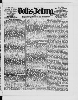 Volks-Zeitung vom 10.02.1863