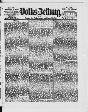 Volks-Zeitung vom 16.04.1863