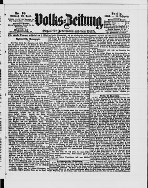 Volks-Zeitung vom 29.04.1863