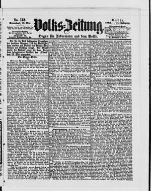 Volks-Zeitung vom 16.05.1863