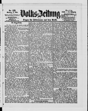 Volks-Zeitung vom 17.05.1863