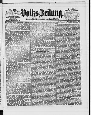 Volks-Zeitung vom 25.06.1863