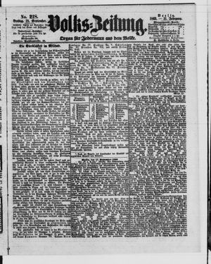 Volks-Zeitung vom 18.09.1863
