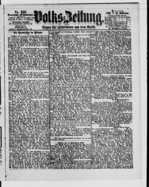 Volks-Zeitung vom 19.09.1863