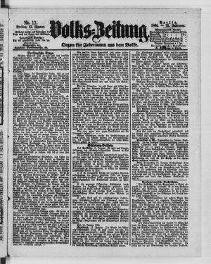 Volks-Zeitung vom 15.01.1864