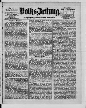 Volks-Zeitung vom 19.02.1864