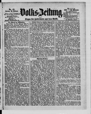 Volks-Zeitung vom 26.02.1864
