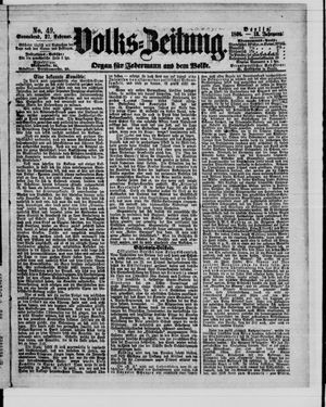 Volks-Zeitung vom 27.02.1864