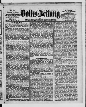 Volks-Zeitung vom 15.03.1864