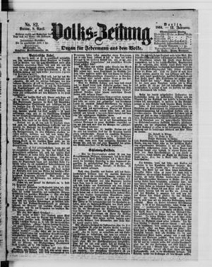 Volks-Zeitung vom 08.04.1864