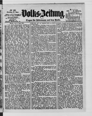 Volks-Zeitung vom 14.06.1864