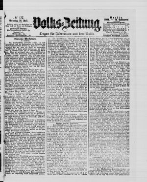 Volks-Zeitung vom 31.07.1864