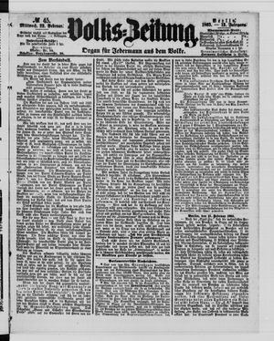 Volks-Zeitung vom 22.02.1865