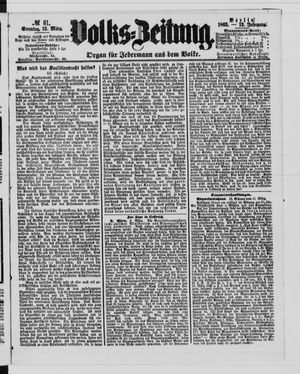 Volks-Zeitung vom 12.03.1865