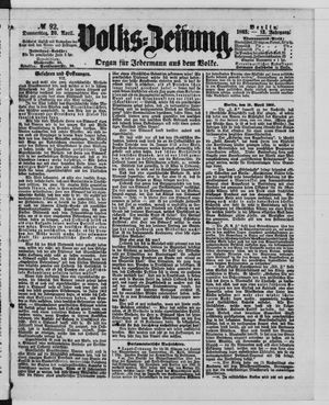 Volks-Zeitung vom 20.04.1865
