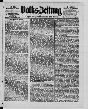 Volks-Zeitung vom 22.04.1865