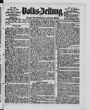 Volks-Zeitung vom 10.05.1865