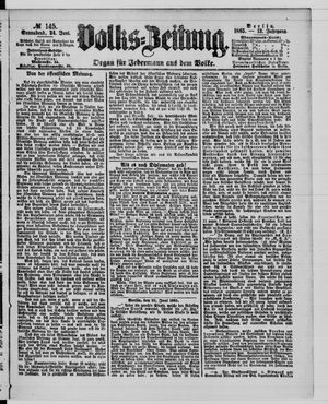 Volks-Zeitung vom 24.06.1865