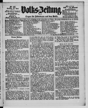 Volks-Zeitung vom 27.06.1865